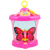 A pretty pink butterfly toy with a pink house.