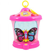 A pretty multicolor butterfly toy with a pink house.