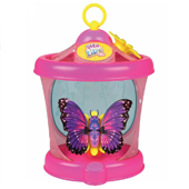 A pretty purple butterfly toy with a pink house.
