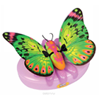 A pretty green and pink butterfly toy.