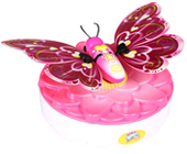 A sparkly pink butterfly toy.