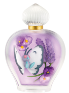 A beautiful bottle holds lavender flowers. The Pokemon butterfree is flying inside.