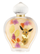 A pretty bottle full of flowers. It holds the playful Pokemon Eevee inside.