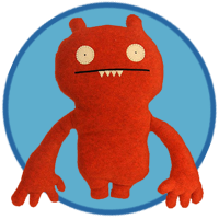 A red monster with long arms.