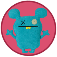 A blue monster with big mouse ears.
