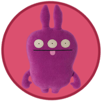 A purple monster with three eyes.