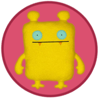 A square-shaped monster with two fangs.