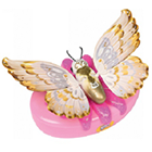 A pretty white and gold butterfly toy.