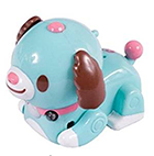 A teal dog Micro Pet-i with brown ears.
