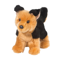 A fluffy german shepherd plush.