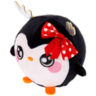 An adorable penguin with a red bow.